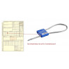 Kabelplombe CableLock mit Etikett Ø 5,0 mm und Barcode-Etikett