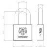 PowerLock PL-700 padlock - Technical drawing