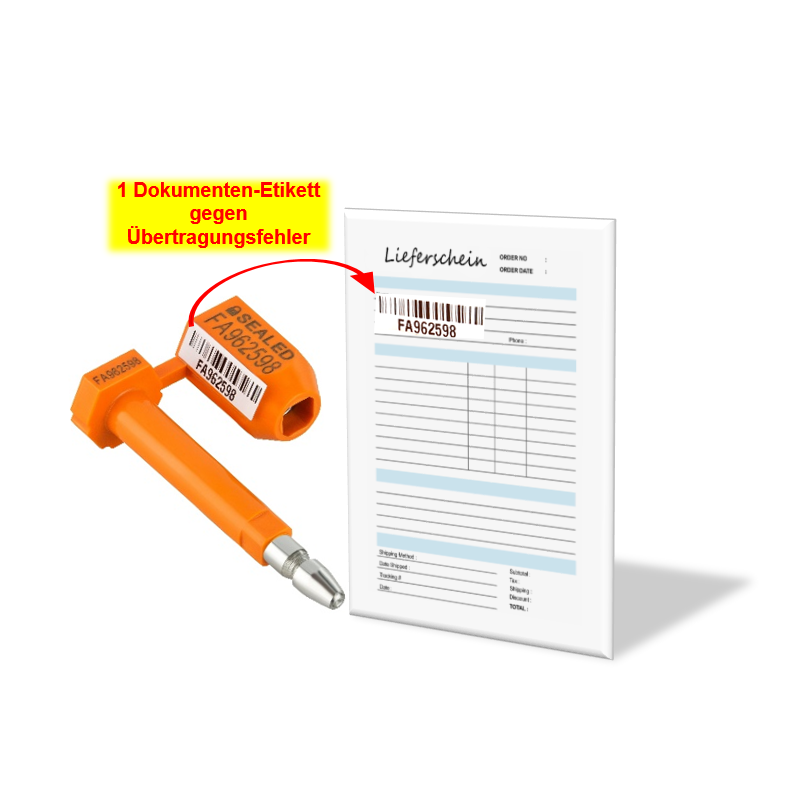 Customizable bolt seal LOCKUP RIDL from 200 pieces