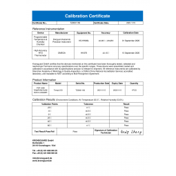 Calibration Certificate - TempU S3 Single-use data logger for temperature