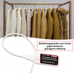 Bekleidungsplombe zum Schutz gegen Retouren getragener Kleidung