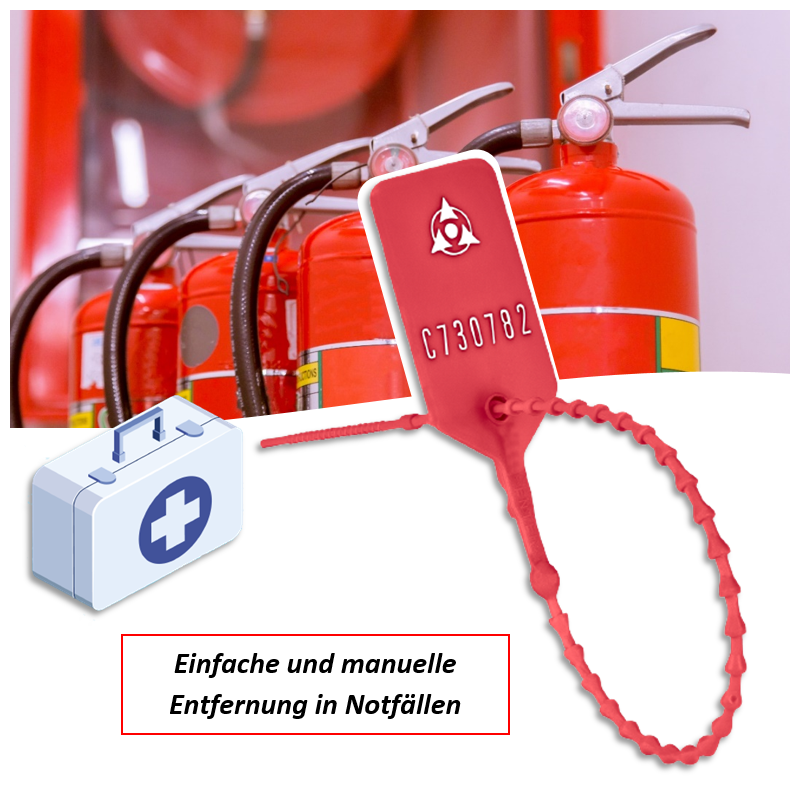 Pull-up seal LightLock for fire extinguisher