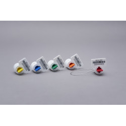 meter seal ROTO 2 white corpus and flag, various colors