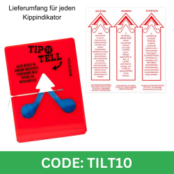 Tilt indicator Tip'N Tell