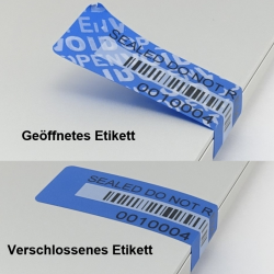 VOID Sicherheitsetikett ohne Rückstand - Geöffnet und verschlossen