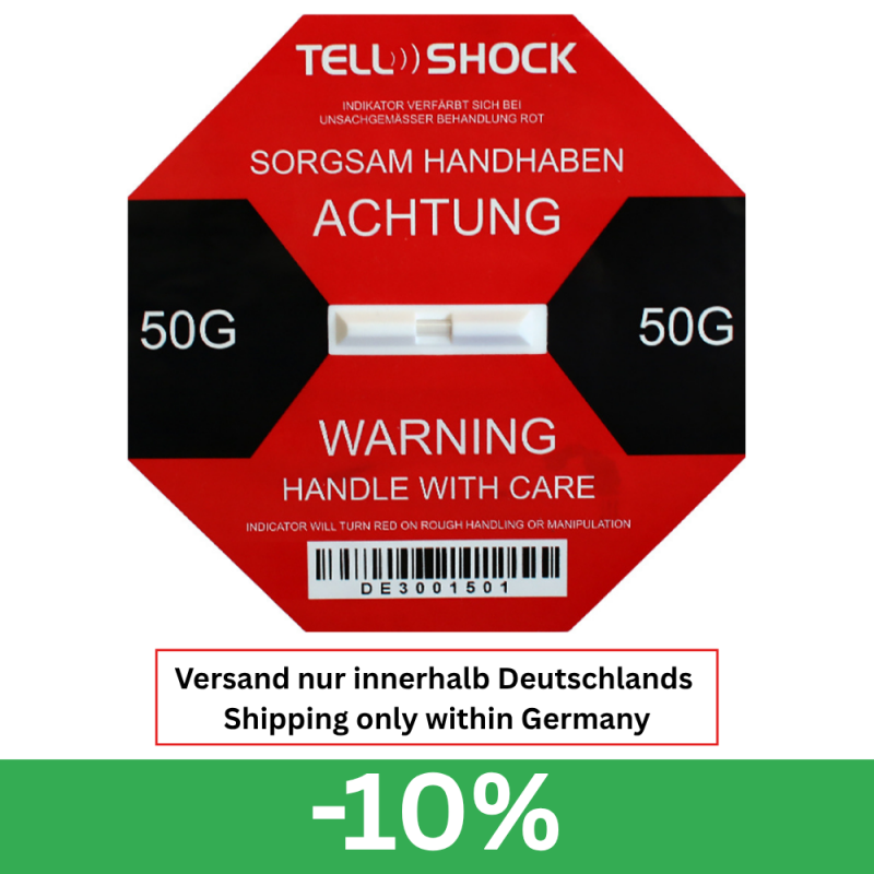Stoßindikator TELL-SHOCK 50G Stoßindikator TELL-SHOCK 50G