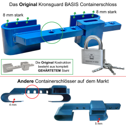 Das Original Kronsguard BASIS Containerschloss im Vergleich zu anderen Schlössern auf dem Markt
