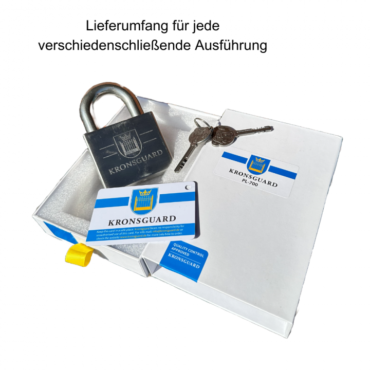 Kronsguard PL-700 heavy duty padlock key different